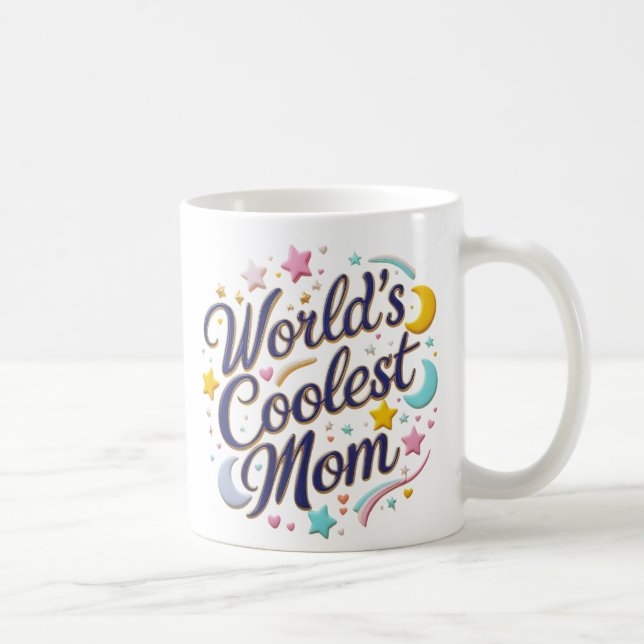 Världens kallaste Mamma - Cute & Colorful 15 oz Mu Kaffemugg (Höger)