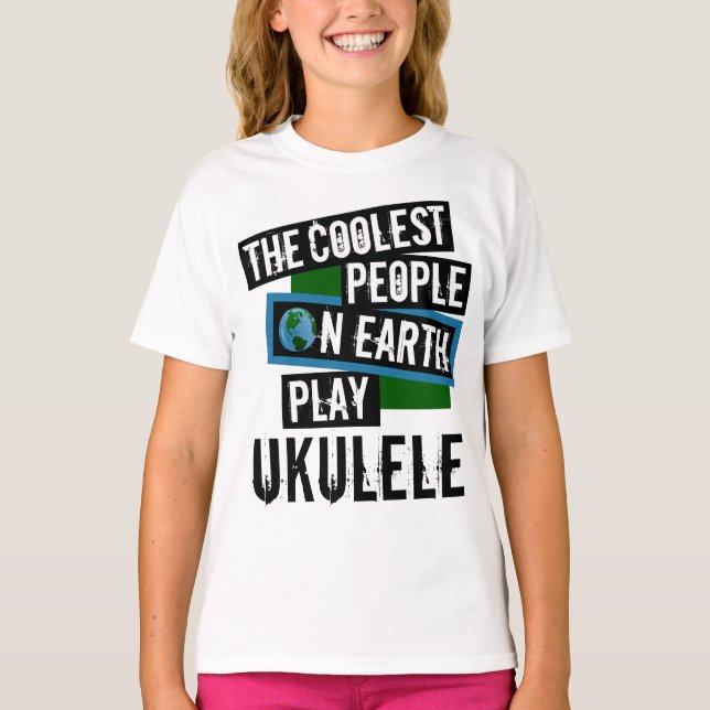 Världens kallaste människor spelar Ukulele T Shirt (Framsida)