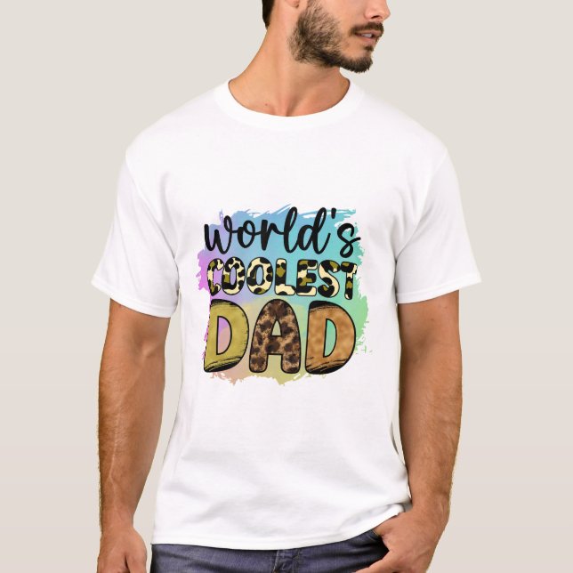 Världens kallaste Pappa - färgstark T Shirt (Framsida)