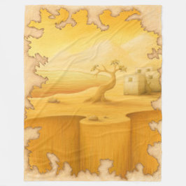 "Världens Kant" Äventyr Motif-målning Fleecefilt