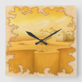 "Världens Kant" Äventyr Motif-målning Fyrkantig Klocka