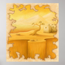 "Världens Kant" Äventyr Motif-målning Poster