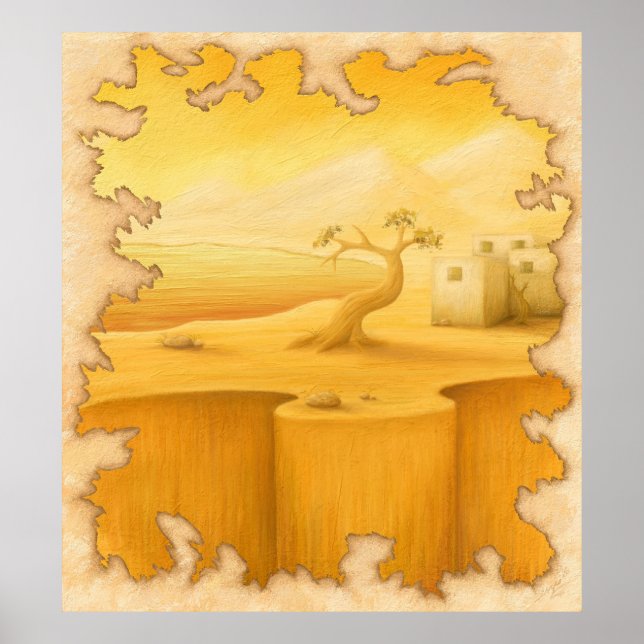 "Världens Kant" Äventyr Motif-målning Poster (Framsidan)