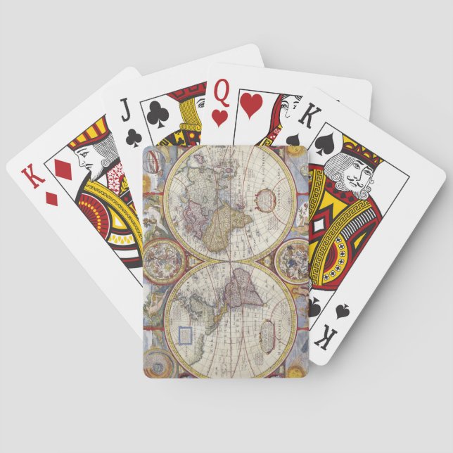 Världens karta från 1626 casinokort (Baksidan)
