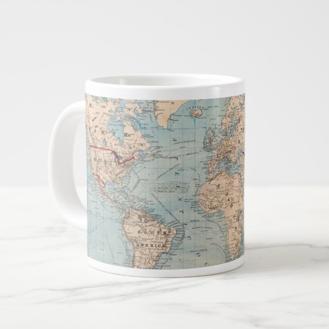 Världens Karta på Mercators projektion Jumbo Mugg (Framsida vänster)