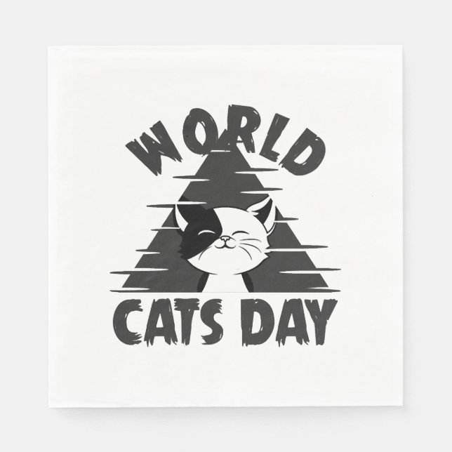 Världens kattdag pappersservett (Framsidan)