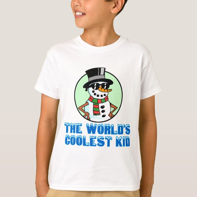 Världens kolaste Kid Snögubbe Tee Shirt (Framsida)