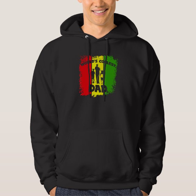 Världens kolaste Pappa Rasta Rastafari Reggae Far Hoodie (Framsida)