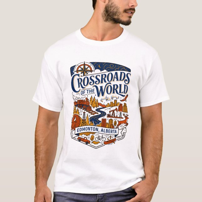 Världens korsväg Edmonton Alberta Kanada T Shirt (Framsida)