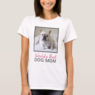Världens kvadrerar den bäst hundmamman hundfotoet t shirt