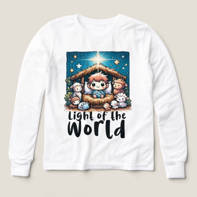 Världens ljus: Baby Jesus T Shirt (Design framsida)