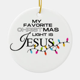 Världens ljus julgransprydnad keramik