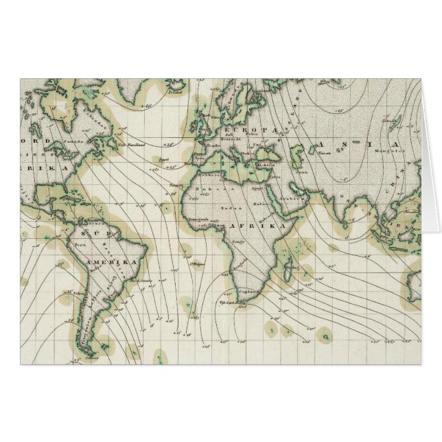 Världens magnetiska avkänning hälsningskort (Framsidan Horizontal)