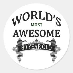 Världens mest 80 år gamla Fantastisk Runt Klistermärke