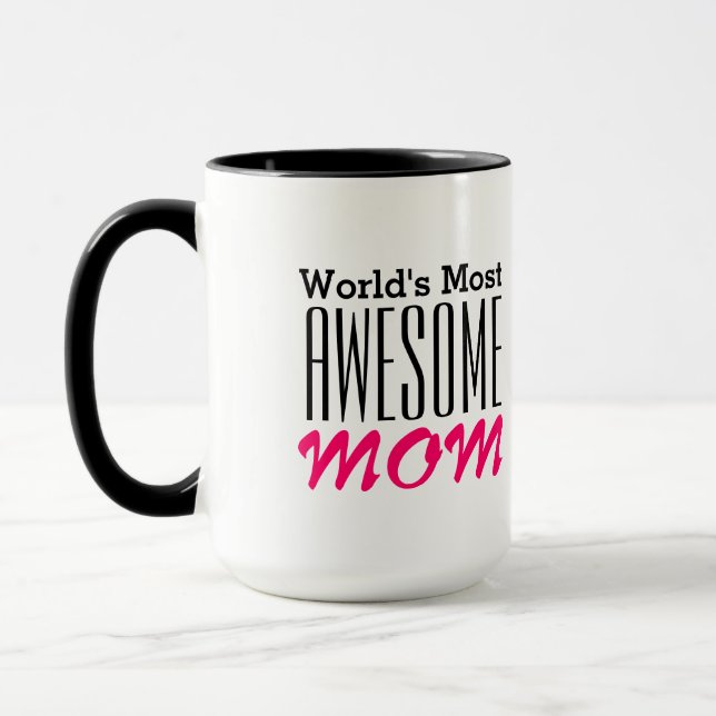 Världens mest AWESOME MAMMA-Text Design Mugg (Vänster)