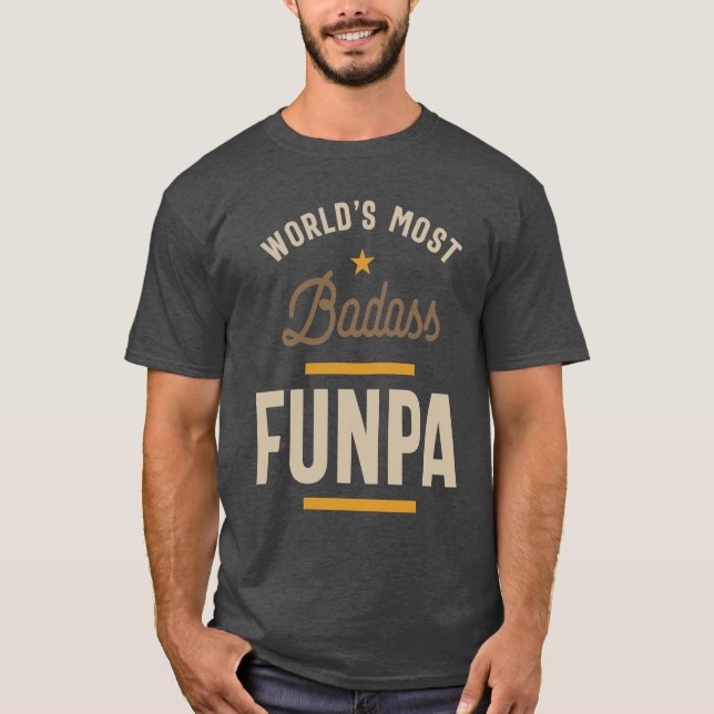 Världens mest Badass Funpa | FARS DAG T Shirt (Framsida)
