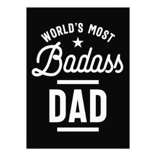 Världens mest Badass Pappa T-shirt Fars dag Fototryck