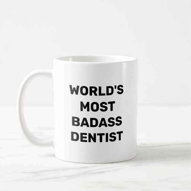 Världens Mest Badass Tandläkare Kaffemugg (Vänster)