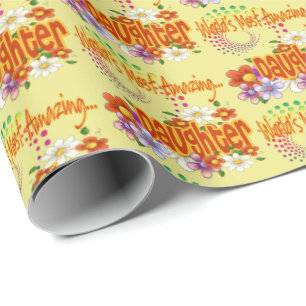 Världens mest Fantastisk Dotter Tropical Flowers Presentpapper