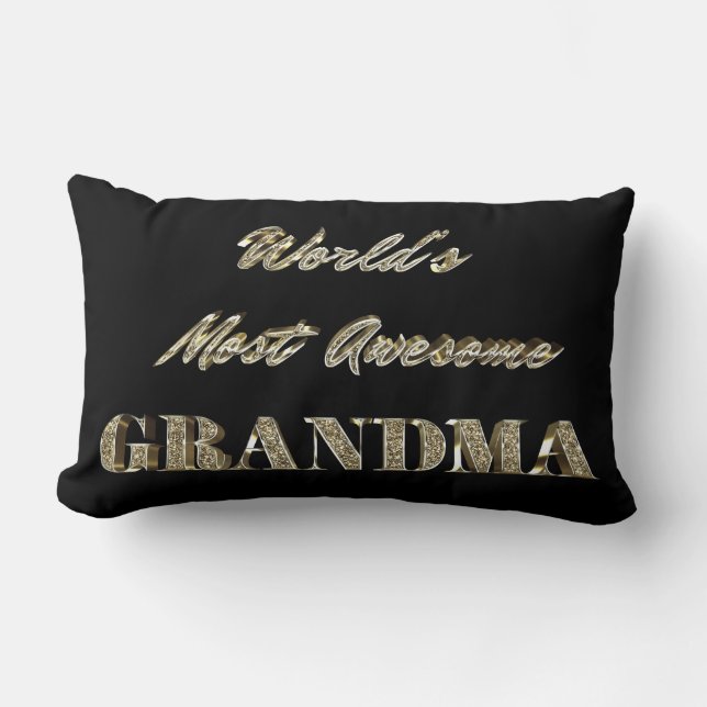 Världens mest Fantastisk-mormor Golden Typografi Lumbarkudde (Framsida)