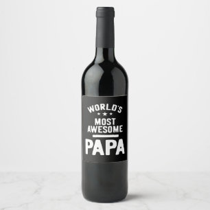 Världens Mest Fantastisk Pappa Far-gåva Vinflaska Etikett