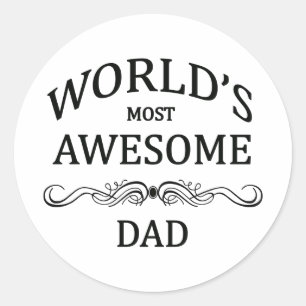 Världens mest Fantastisk Pappa Runt Klistermärke
