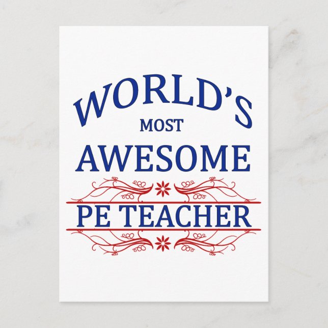 Världens mest Fantastisk PE-lärare Vykort (Framsida)