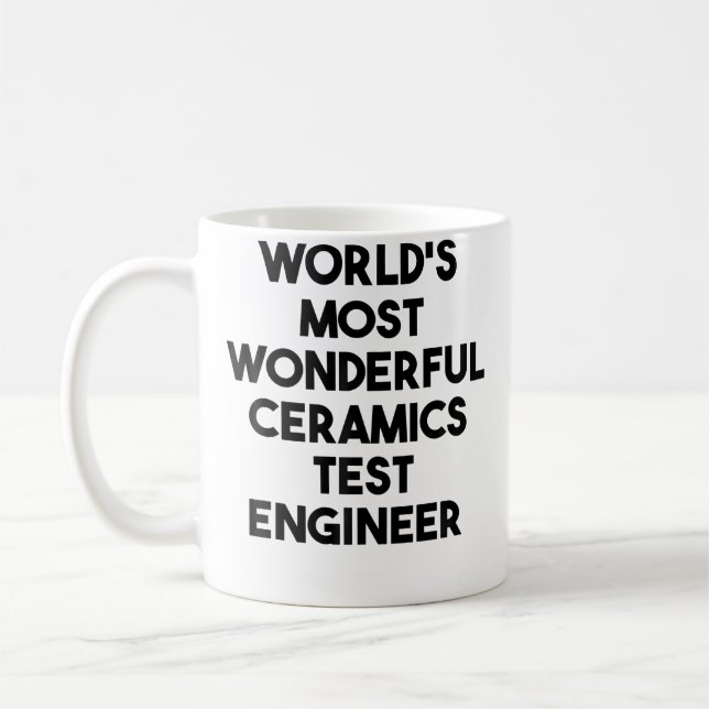 Världens Mest Underbara Testingenjör för Keramik Kaffemugg (Vänster)