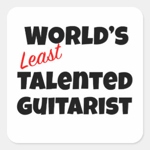 Världens minst begåvade Guitarist Fyrkantigt Klistermärke