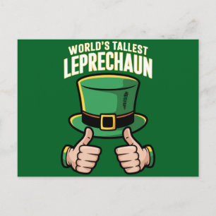 Världens minsta Leprechaun Funny Irish Humor Vykort