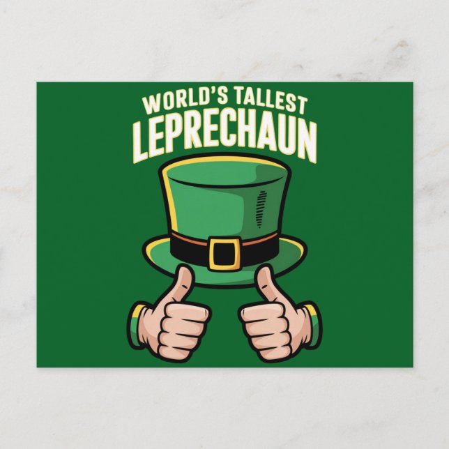 Världens minsta Leprechaun Funny Irish Humor Vykort (Framsida)