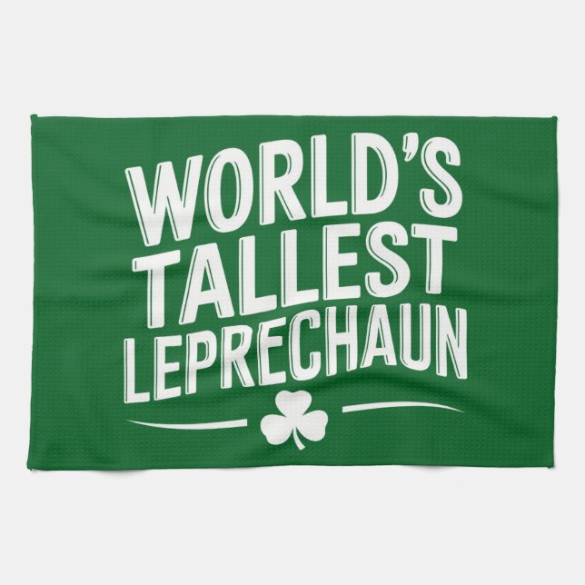 Världens minsta Leprechaun St. Patrick's Day Kökshandduk (Horisontell)