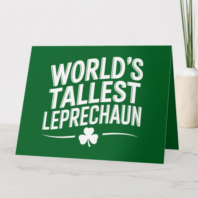 Världens minsta Leprechaun St. Patrick's Day Kort (Framsida)