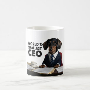 Världens minsta VD, gullig dachshund i kostym Kaffemugg