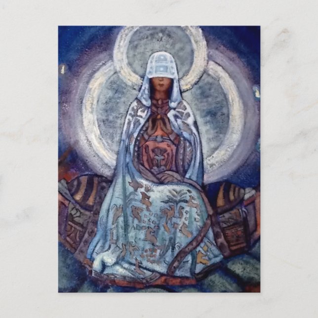 “Världens moder” av Nicholas Roerich Vykort (Framsida)