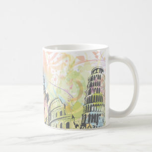 Världens monument kaffemugg