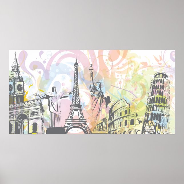 Världens monument poster (Framsidan)