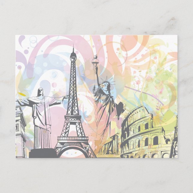 Världens monument vykort (Framsida)