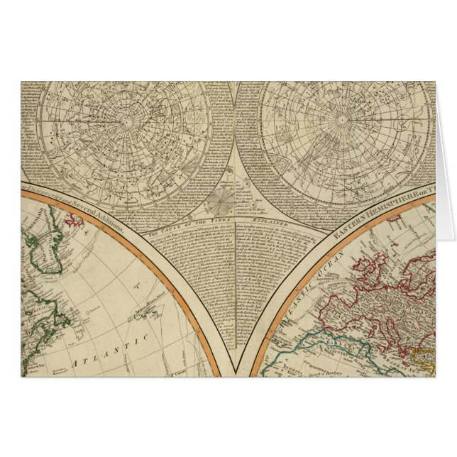 Världens norra halvklotet karta hälsningskort (Framsidan Horizontal)