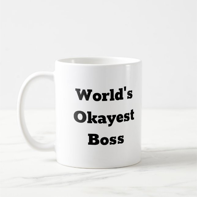 Världens Okayest bästa Chef-kaffe Mugg (Vänster)
