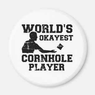 Världens okayest cornhole player magnet