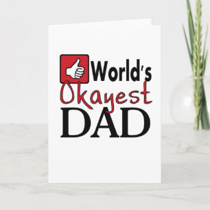 Världens okayest pappa lustiga humor fars dag-kort kort