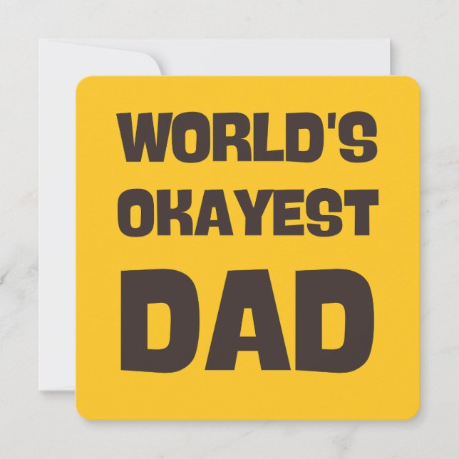 världens okayest pappa lustiga pappa-kort inbjudningar (Framsida)