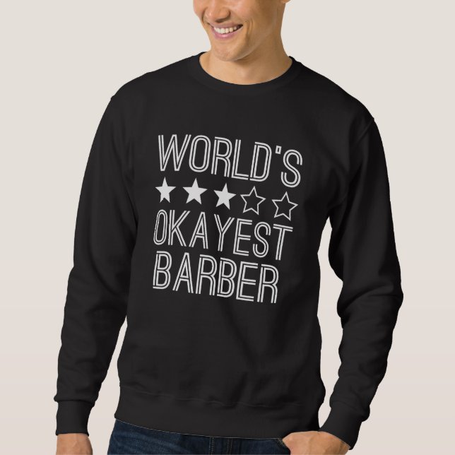 Världens okejaste barberare  Barberare 1 Lång Ärmad Tröja (Framsida)