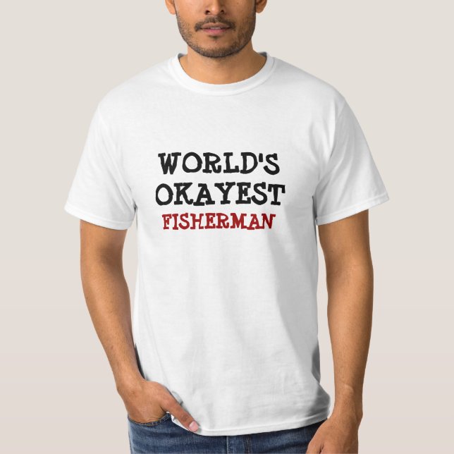 Världens okejaste fiskare t-shirt | Personlig (Framsida)