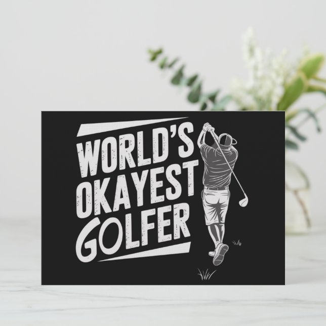 Världens okejaste golfare Rolig golfälskare golf Inbjudningar (Stående Fram)