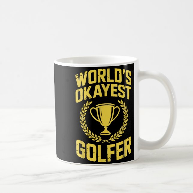 Världens okejaste golfare trofé lager krans vinsto kaffemugg (Höger)