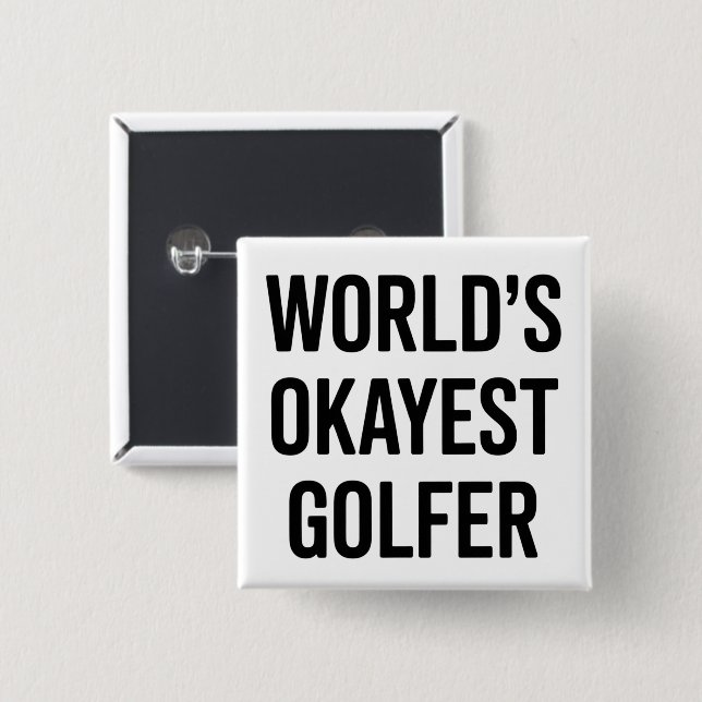 Världens okejaste golfarfar fars dag golf knapp (Framsida & baksida)