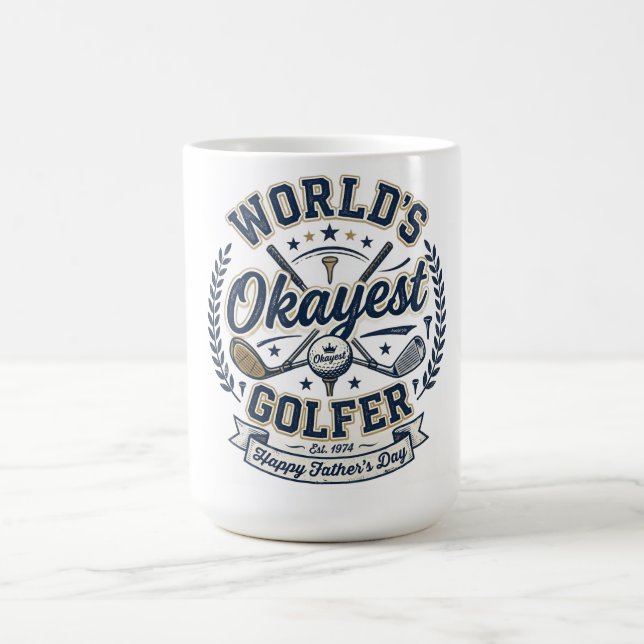 Världens Okejaste Golfarfar Mugg Roligt Golfpresen (Center)