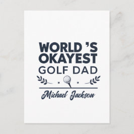 Världens okejaste golfpappa anpassad namn design helg vykort